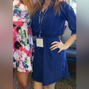 Royal Blue dress with gold zipper